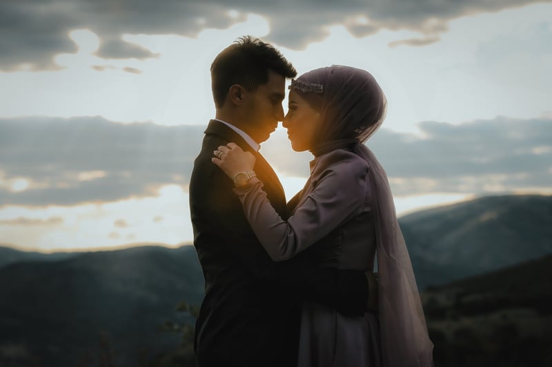 Wedding couple exchanging vows